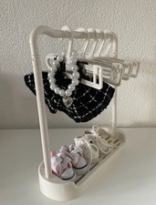 Kleiderschrank Schrank Garderobe Kleider Bügel Für Labubu Puppe Weiß NEU & OVP