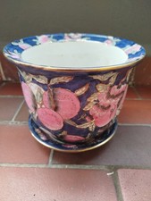 Vintage Chinesischer  Blumentopf Übertopf mit Untersetzer Handbemalt
