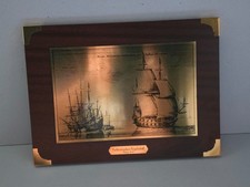 Mahagoni-Metall Wandbild Deko - Holländisches Segelschiff Anno 1647 OVP