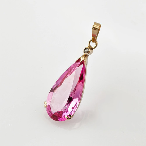 Goldanhänger mit rosa saphir - rosa,
