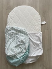 Matratze f. Stubenwagen Babybett ca. 50 x 83 cm inkl. 2 Laken wasserd. Unterlage