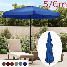 Ø5m 6m Sonnenschirm mit Alu Mast Rund Gartenschirm Balkon Terrasse Marktschirm