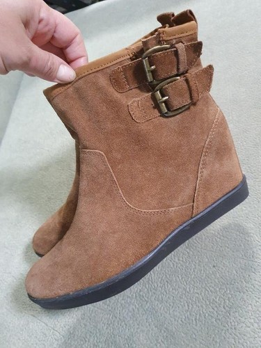 Women dune boots - mustard, suede