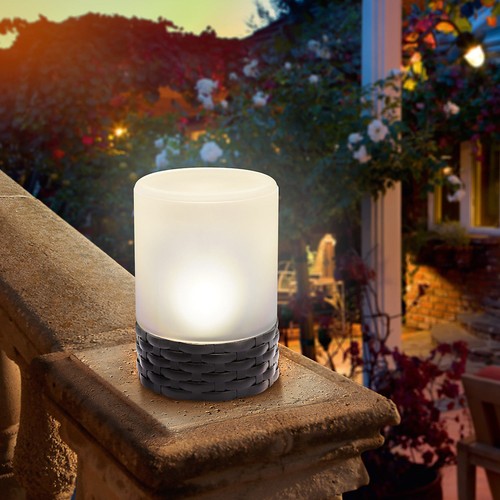 Led solar tischleuchte rattan - led,