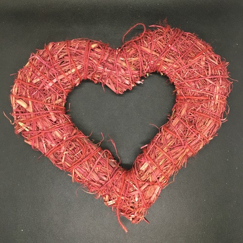 Sisal herz rot natur - sisal,