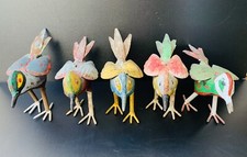 Vögel Metall  5 Stück Dekoration Haus Garten bunt Bemalt