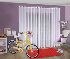 QBTextil Gardine mit Kräuselband Weiß halbtransparent, Modern-Motiv, Jacquard