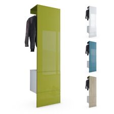 Garderobenset Flur Garderobe Diele Carlton Set 5 in Weiß - Hochglanz & Naturtöne