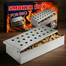 Edelstahl Räucherbox Smokerbox Räucherdose Holzkohle Gasgrill Grill Box BBQ 