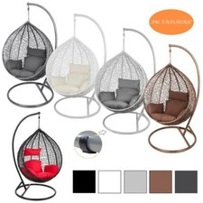 Polyrattan Hängesessel Hängekorb Rattan Hängeschaukel mit Gestell Hängesitz Korb