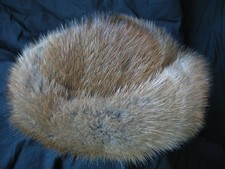 TOP ZUSTAND Bisam Wamme Pelz Turban Kosaken Mütze Pelzmütze Pelzhut Hut Kappe