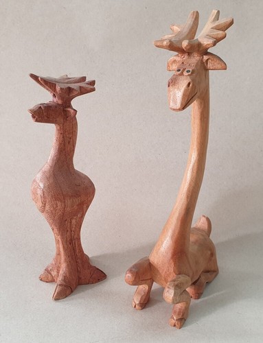 Holzfigur funny animals elch - holzfigur, "funny