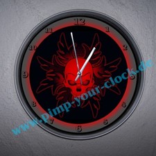 Mega Wanduhr " Tribal - Skull
