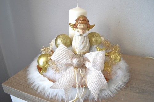 Adventsgesteck engel - adventsgesteck, m