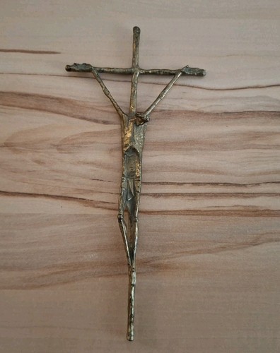 Vintage kruzifix bronze kreuz - kruzifix,