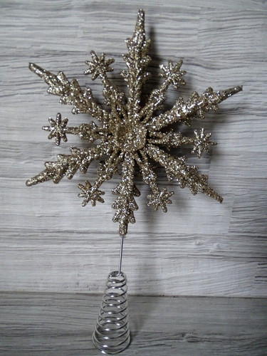 Christbaumspitze--gold-Glitter