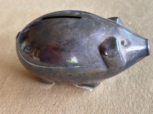 Spardose versilbert schwein - spardose,