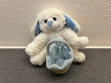 Hase mit Korb Kuschelwuschel Karstadt Weiß Blau STOFFTIER KUSCHELTIER ca. 15 cm
