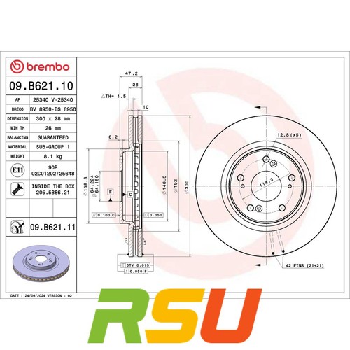 Brembo bremsscheibe prime - 2x,