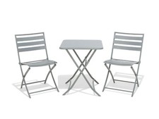 Balkongarnitur La Rochelle 602952, quadratischer Tisch und 2 Stühle, Stahl - A