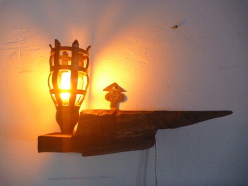 Wandlampe schmiedeoptik auf - in,
