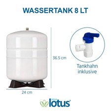 Vorratstank für Umkehr Osmoseanlagen / Wassertank  8 Liter- + Tankhahn