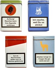 4x Metall-Zigarettenetui