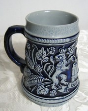 Sammler Bierkrug Seidel Humpen Hopfen und Malz Blau MR Marzi & Remy?