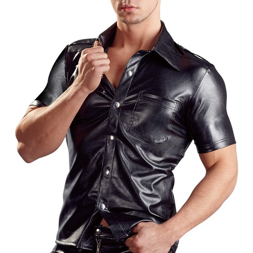 Lederimitat shirt 54 - shirt, l