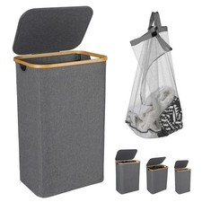 Wäschekorb mit Deckel 100/145/160L 2Fächer Wäschebox Waschesammler