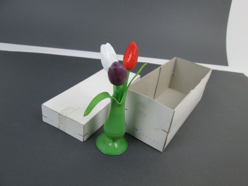 Kunstblumen mit vase glas - 3,
