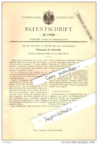 Original patent oscar puvrez - patent,