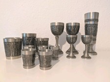 Auerhahn Zinn Konvolut Becher