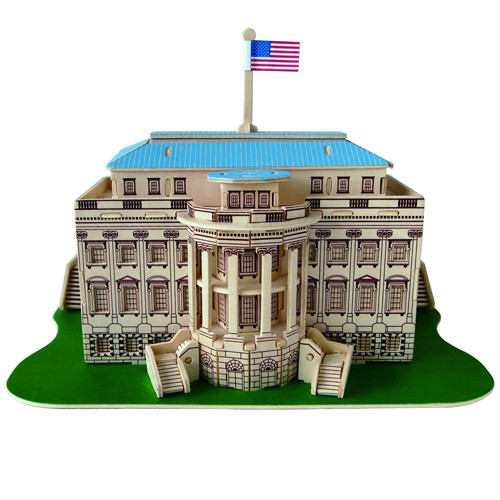 Weißes haus holzbausatz - weißes, 3d