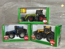 3x SIKU Traktor Fahrzeug 3267 3656 3268 Trekker und JCB 8250 1:32 Farmer Serie