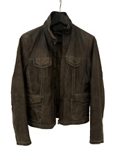 David Moore Echtleder Jacke Bikerjacke Grau Washed Out Gr. 36