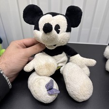 Mickey Mouse Plüschtier Kuscheltier Disney Schwarz Weiß Maus Vintage