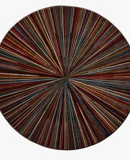 Teppich bunt Ø 133 cm HEINE Teppich mit Strahlenmuster rund Gr. 7 - P824