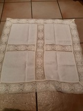 Tischdecke Mitteldecke Leinen Borte Rose