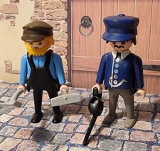 Playmobil Figuren Schaffner Heizer für Steaming Mary 4054 4034 Western Eisenbahn