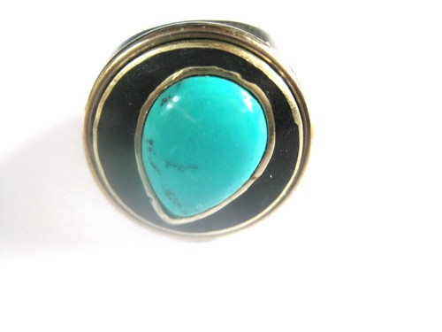 Ring edelstahl mit türkis - edelstahl,