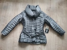 Damen Jacke-natürliche Federn&Daunen Gr. 36/38 silber-grau ausgefallenes Design