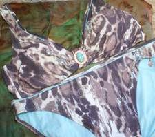 OPERA Bikini braun creme türkis Leolook m. Glitzer Gr. 42 / B NEU NP 125,-- €