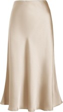 Damen satin rock - satin, midi-länge