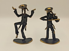 Messingfiguren Geige Geigerfigur Tanzfigur Volkskunst  Israel Dekoration Figur
