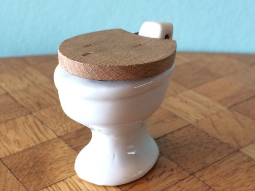 Toilette porzellan holzdeckel - toilette,