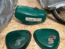 Simson s51 s50 Tankset Tank Seitendeckel billiardgrün original Lack Patina