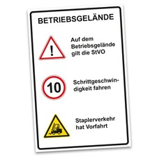 Aluminium Hinweisschild 20x30cm Alu-Verbundplatte hoch weiß 14 Betriebsgelände