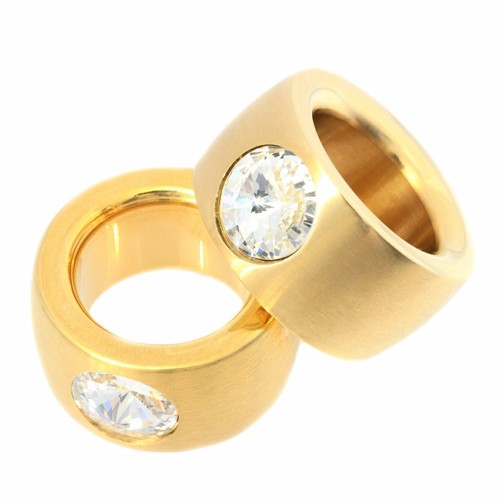 Ring edelstahl gold - gold, massiv