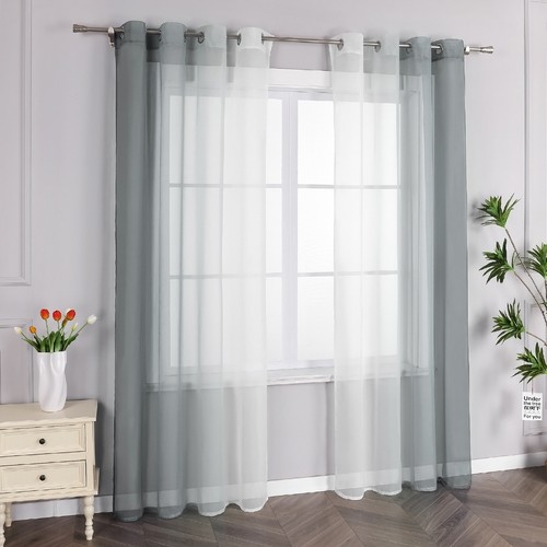 2er transparent gardinen - transparent,